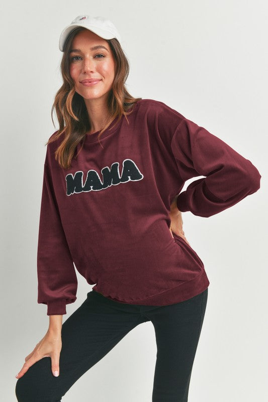 “Mama” Velvet Sweatshirt