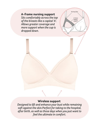 Ambition T-Shirt Nursing Bra – Shell Pink