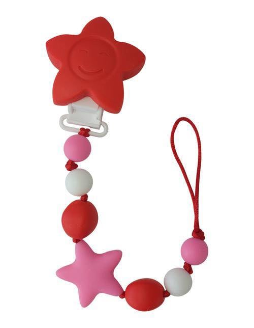 Teething Pacifier Holder in RED